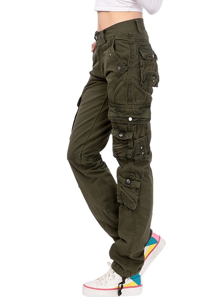 womens black cargo pants with pockets