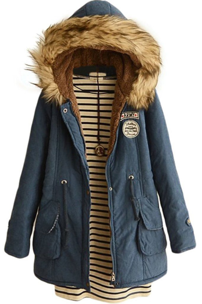 Skirt BL Women’s Winter Jacket Casual Thicken Hooded Fleece Lining ...