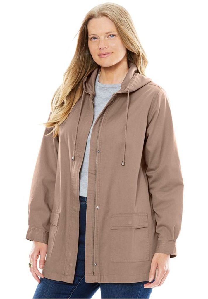 Woman Within Women's Plus Size Light Hooded Jacket - Shop2online best