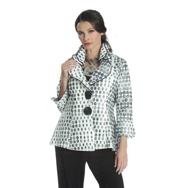 IC Collection Polka Dot Jacket With Adjustable Sculpting Collar- 1089J ...