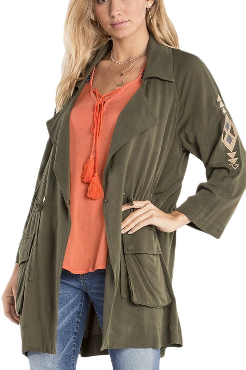 Miss Me MDJ400L Olive Embroidered Utility Jacket – Shop2online best ...