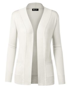 B.I.L.Y Women Open Front Long Sleeve Classic Knit Cardigan ...