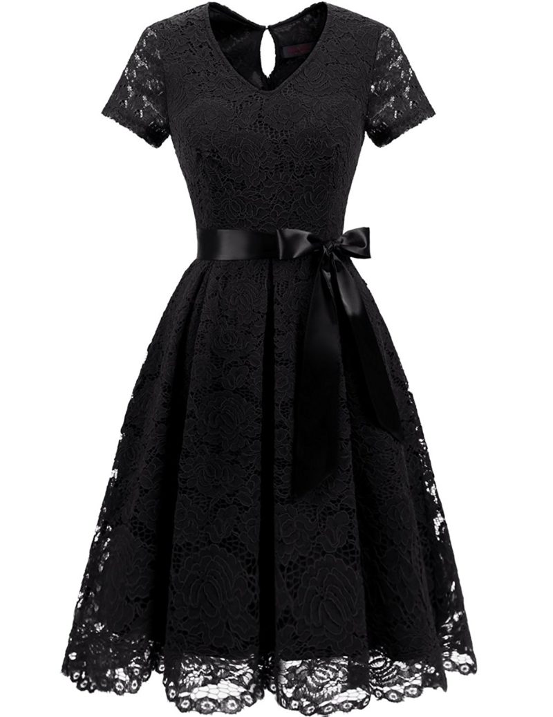 DRESSTELLS Women’s Elegant Bridesmaid Dress Floral Lace Dresses With ...