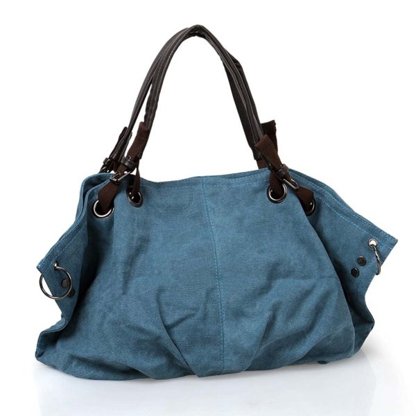 BMC Colored Denim Multi Zipper Pocket Oversized Lined Fashion Handbag ...