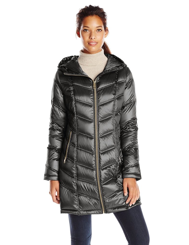 Calvin Klein Women’s Mid-Length Packable Chevron Down Coat ...