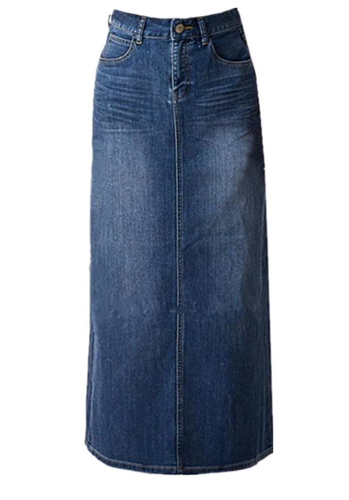 Women’s Maxi Pencil Jean Skirt High Waisted ALine Long Denim Skirts