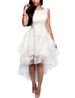 8821 – Plus Size Sleeveless Multi Layer High Low Bridal Wedding Dress ...