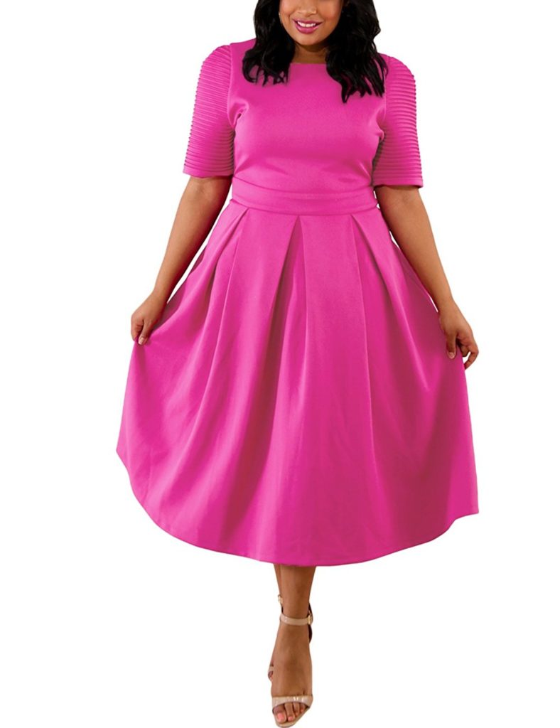 Lalagen Womens Plus Size 1950s Vintage Cocktail Dresses Flare Swing ...