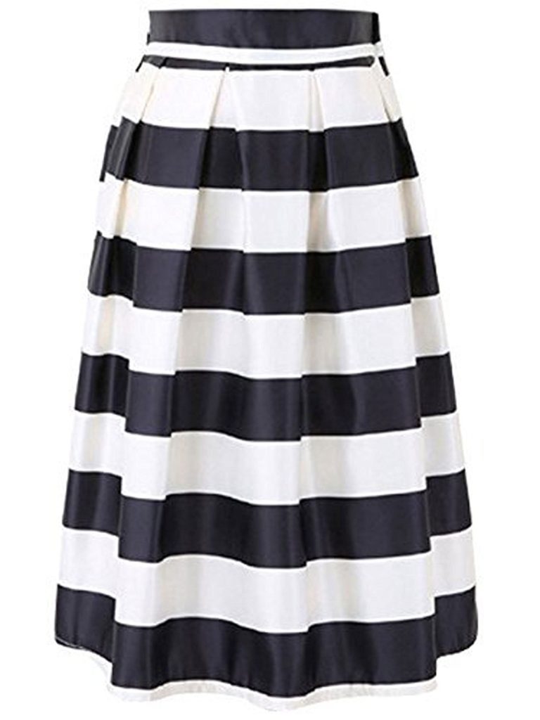 Face N Face Women S High Elastic Waist Flare Pleated A Line Midi Skirt Shop2online Best Woman