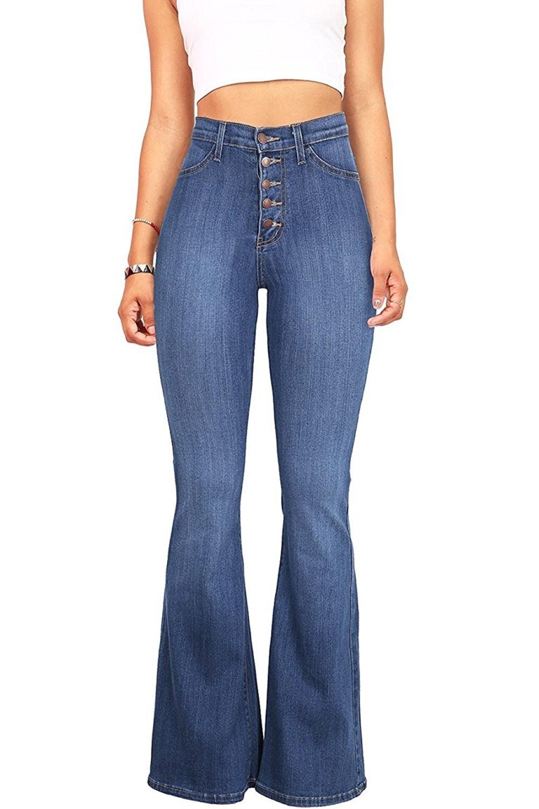 Reveal Women’s Classic High Waist Flare Denim Jeans Bell Bottoms ...