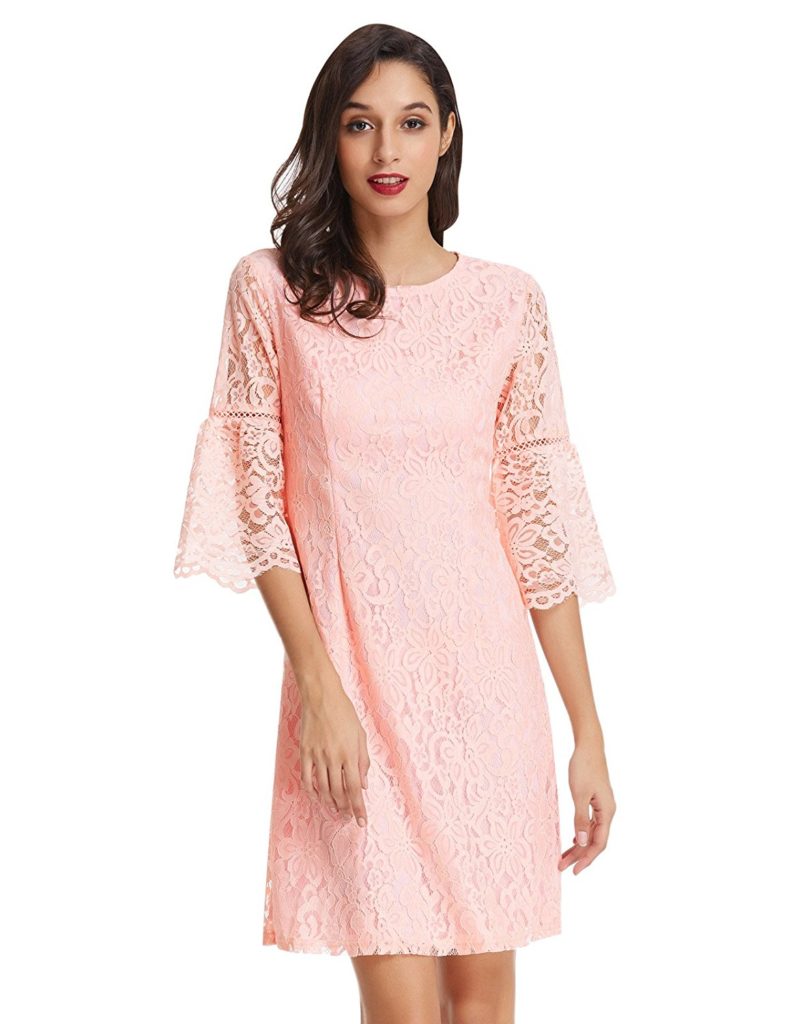 GRACE KARIN Women’s 3/4 Sleeve Floral Lace A-Line Cocktail Party Dress ...