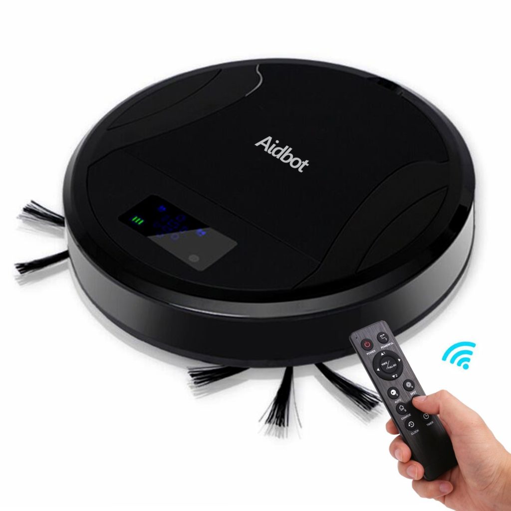 Aidbot Black Smart Robotic Vacuum Cleaner Auto Robot Vacuum Deep